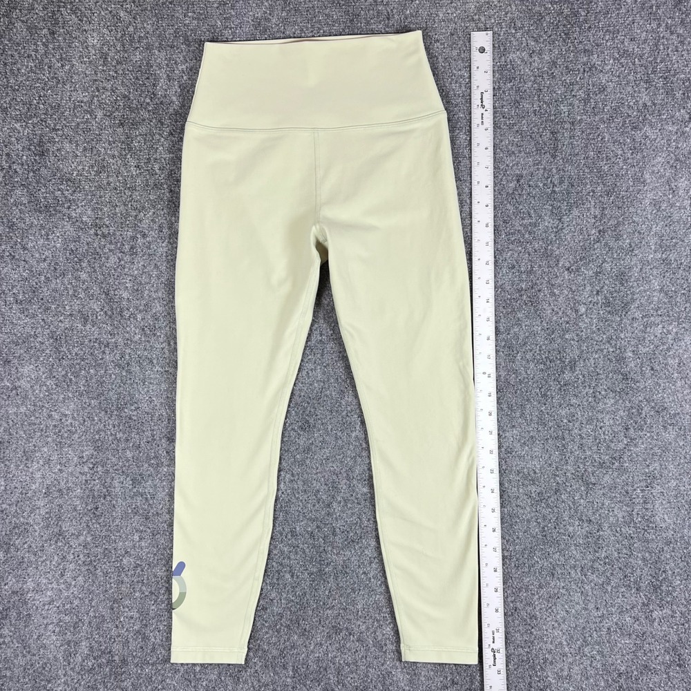 Peloton Womens High Waisted Active Leggings Light Green Logo Size M RN150110
